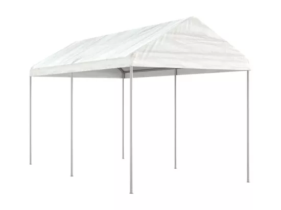 Belvédère avec toit blanc 4,46x2,28x2,69 m polyéthylène