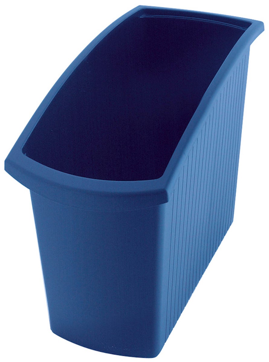 PROREGAL Voordeelset 4x Rechthoekige Kunststof Afvalbak 18 Liter HxBxD 34,5 x 19,4 x 45 cm Blauw