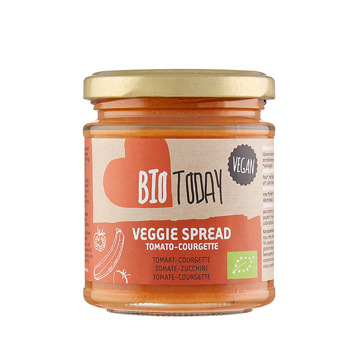 Bio Today veggie spread tomaat/courgette 160 gram
