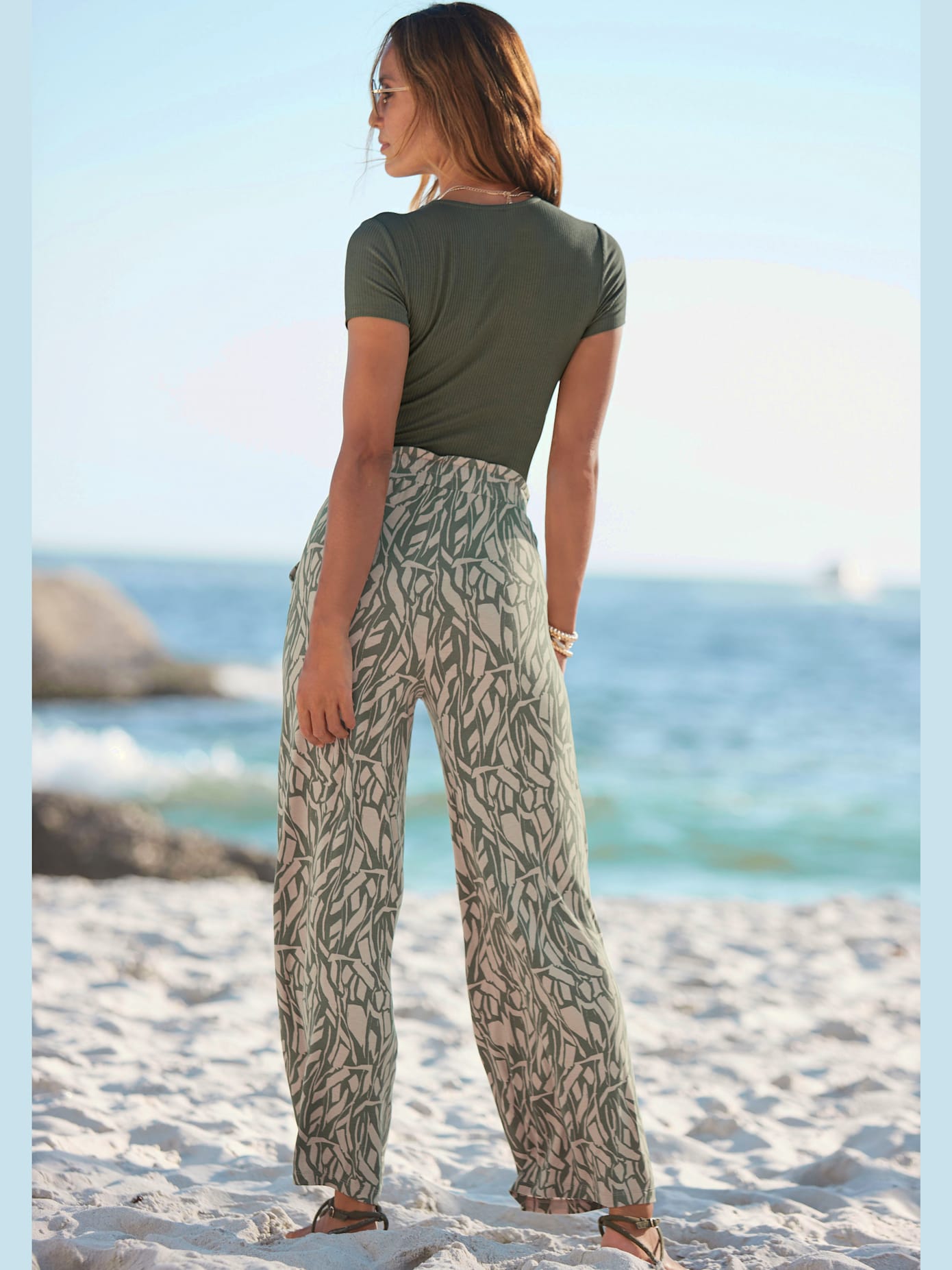 Pantalon en jersey pantalon d'été léger au look paperbag