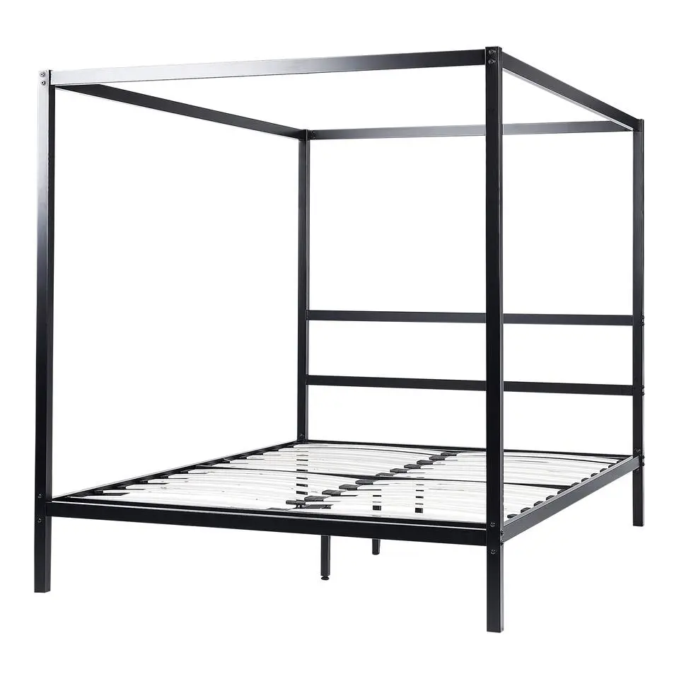 LESTARDS - Hemelbed - Zwart - 160 x 200 cm - Staal
