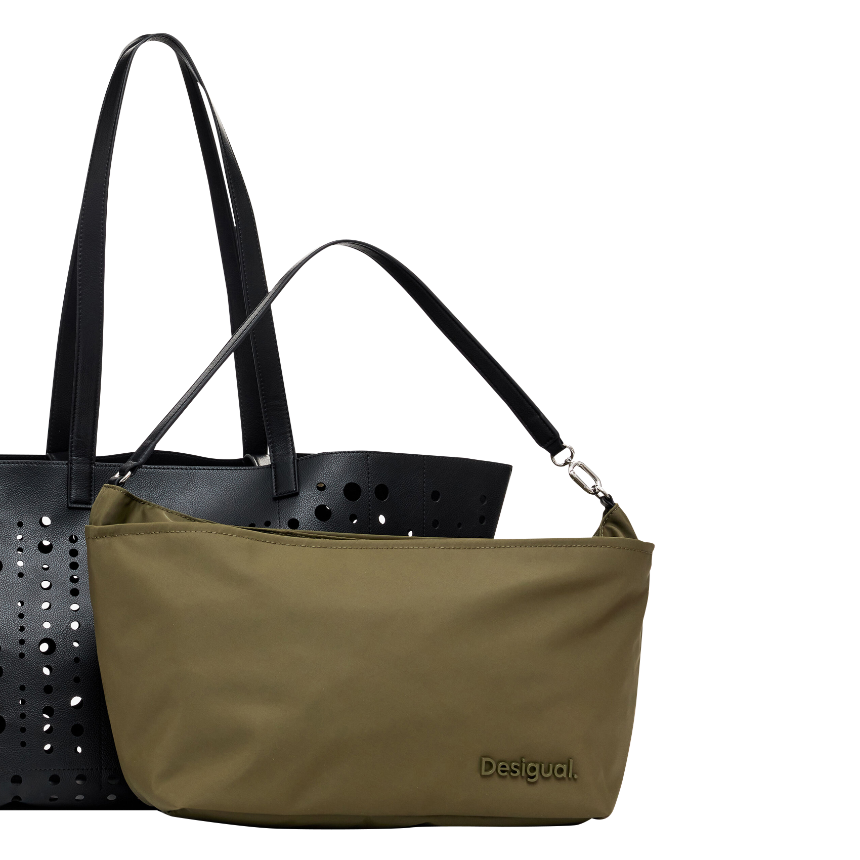 Sac shopping à motifs cercles | Noir