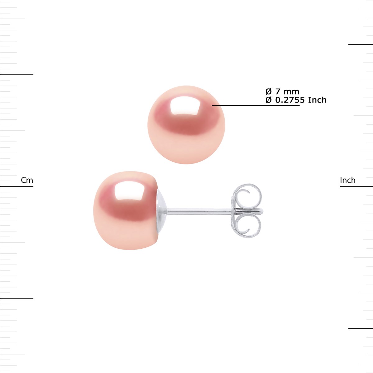 Boucles d'Oreilles Perles d'Eau Douce 6-7 mm Blanches Argent 925