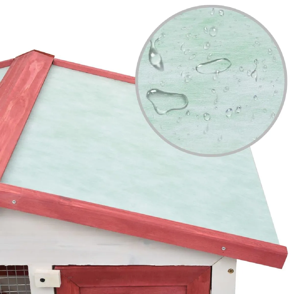Helloshop26 Clapier d'extérieur 94 x 60 x 98 cm Rouge