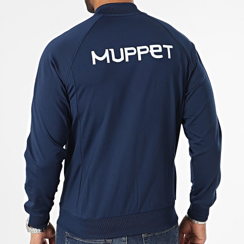 Sweat Zippé Track Muppet OT41003 Bleu Marine Blanc