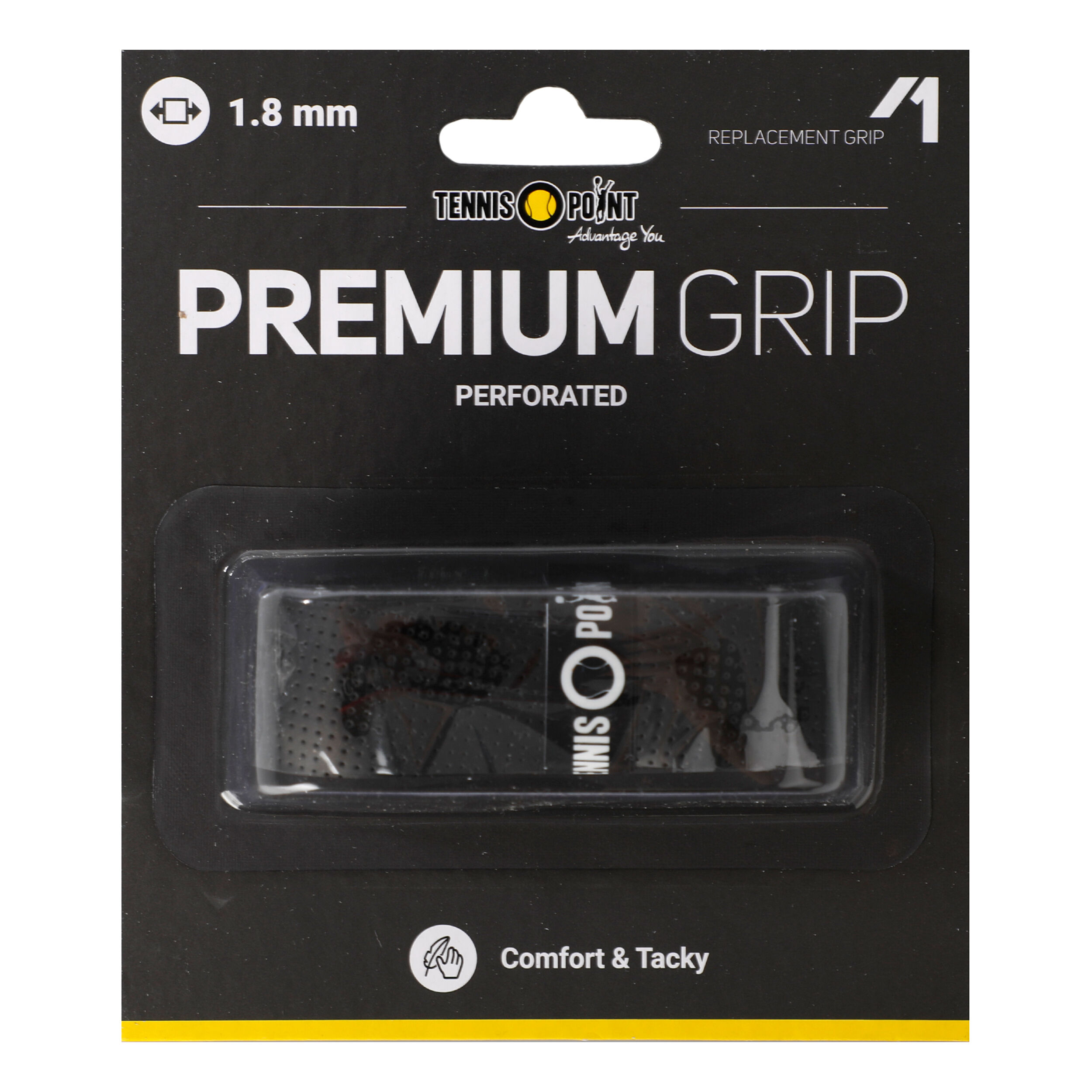 Tennis-Point Premium Grip Perforated Pack 1 Unité - Noir