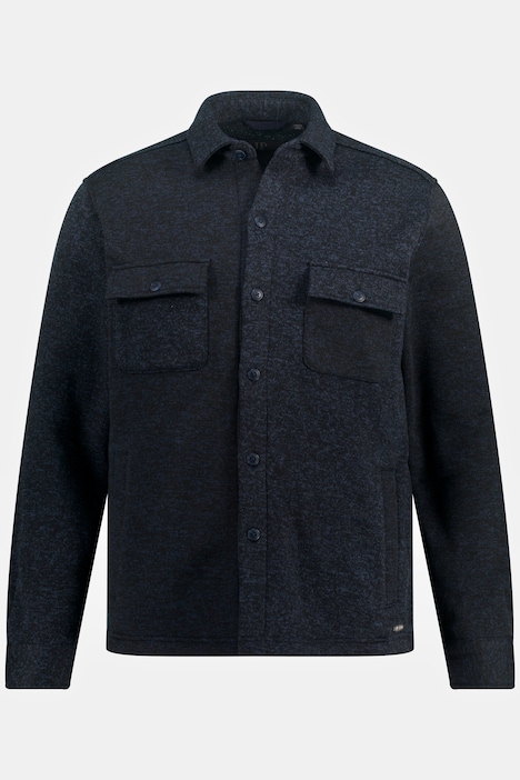 Hemd, Overshirt, Outdoor, Langarm, Strickfleece, Kentkragen