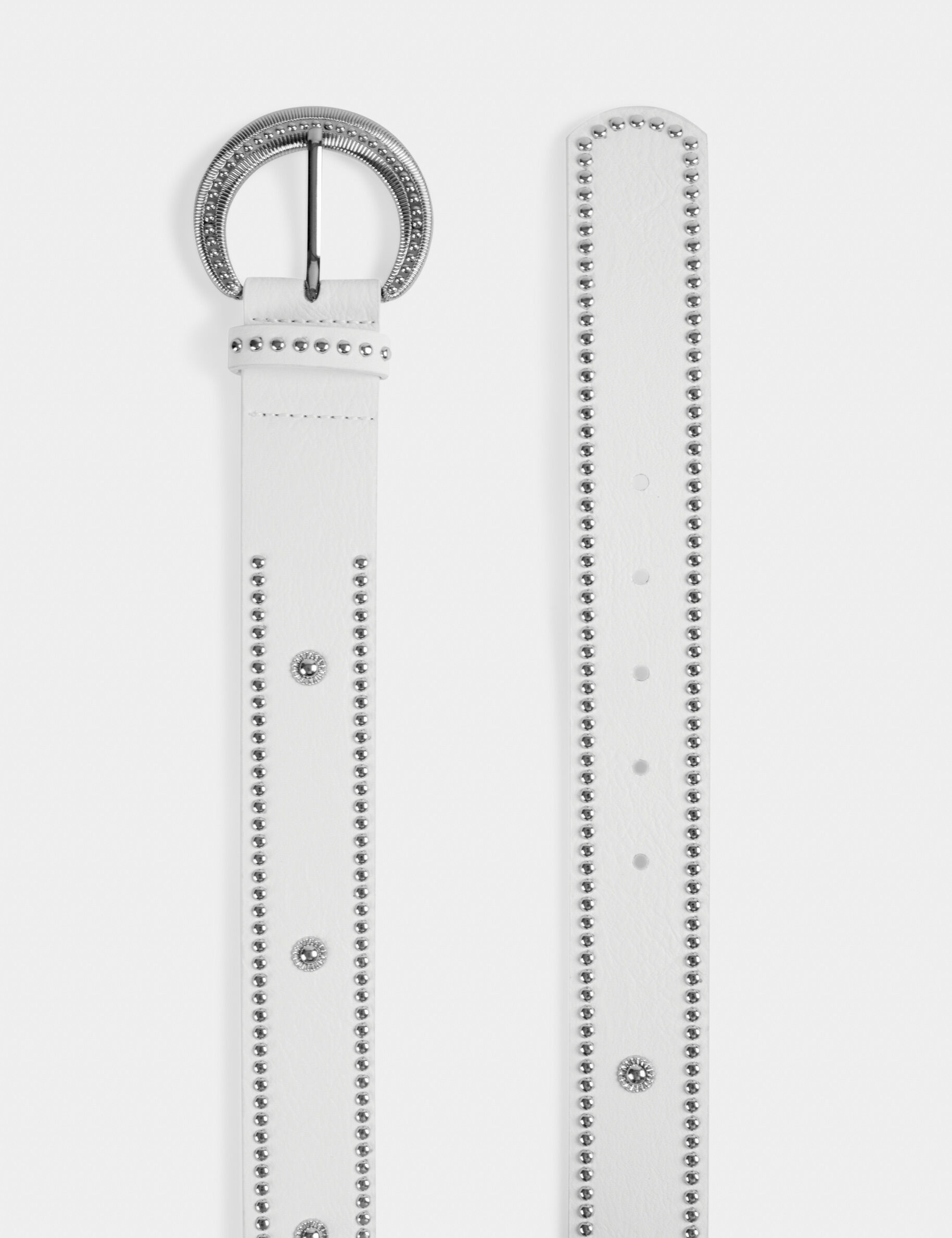 Ceinture avec clous blanc femme - blanc