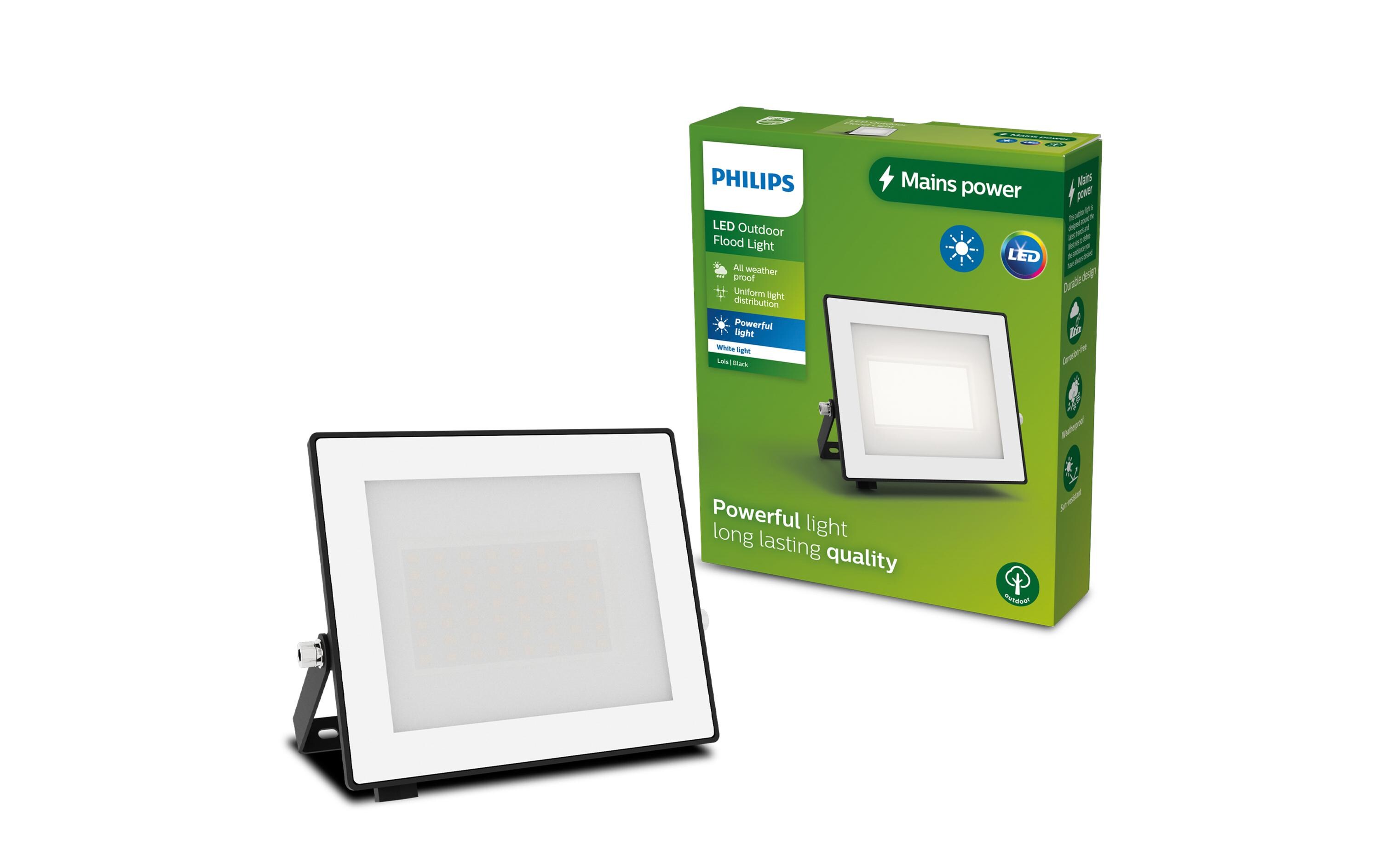 Lois Flutlicht 30W 3000K IP65 schwarz 30 WPhilips 8720169365100 Aussenbeleuchtung Wandbeleuchtung für den Aussenbereich Nicht austauschbare(s) Leuchtmittel LED F