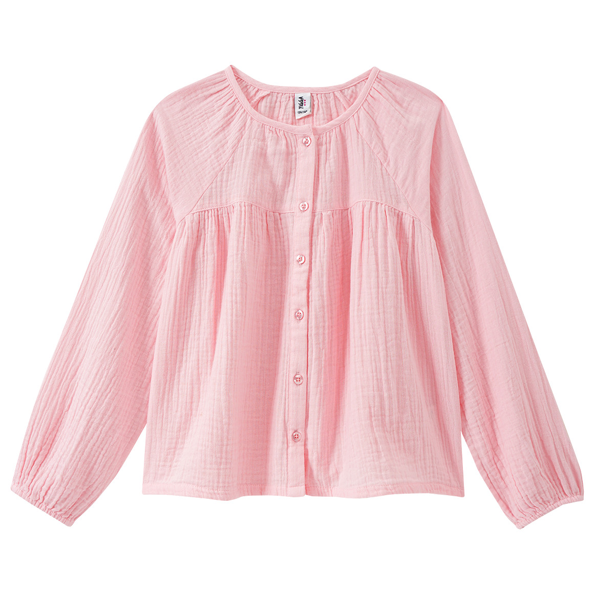 Yigga Mädchen Musselinbluse aus Bio-Baumwolle rosa