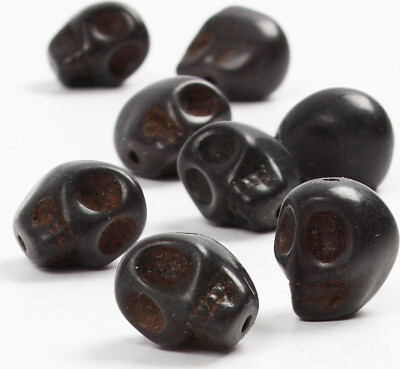 Howlite - Ø 12 MM - Hulstr. 1,5 MM - Sort - 32 Stk