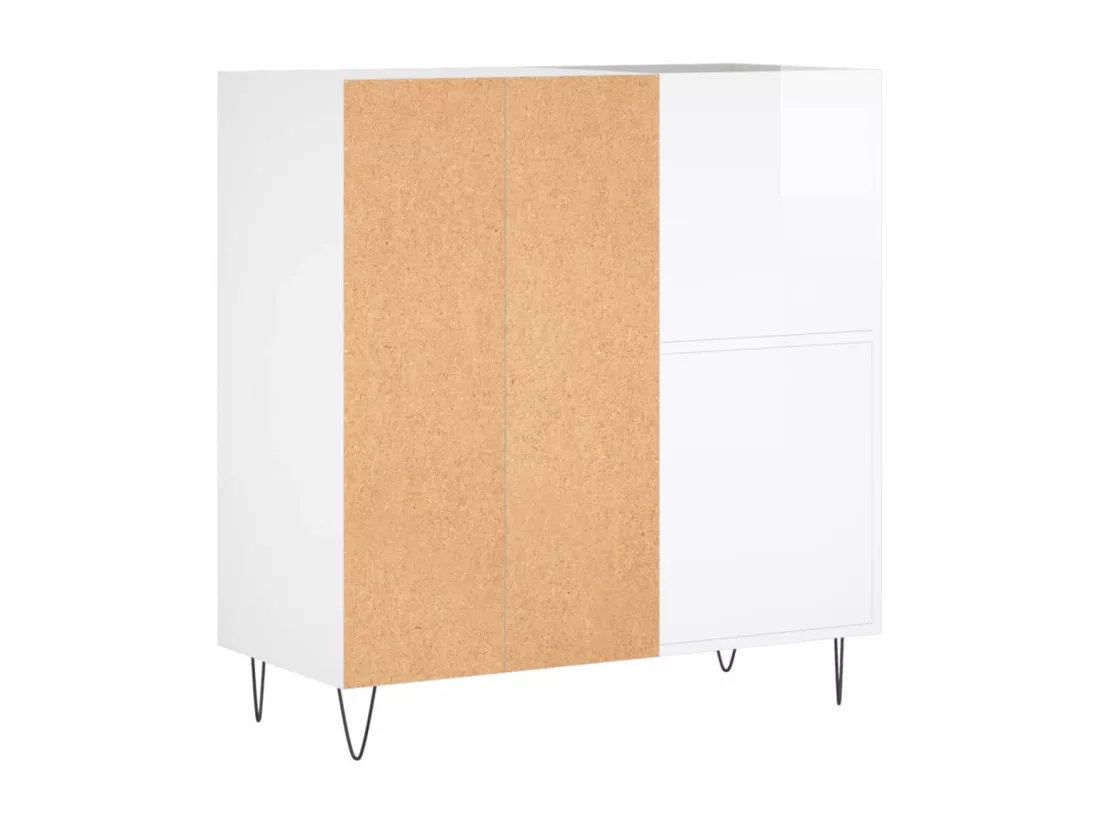Armoire à disques blanc brillant 84,5x38x89cm bois d'ingénierie