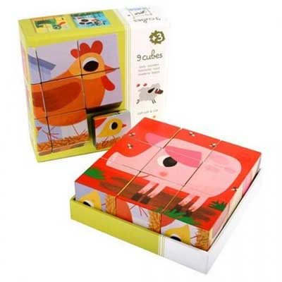 Farmyard Wooden Cube Puzzle