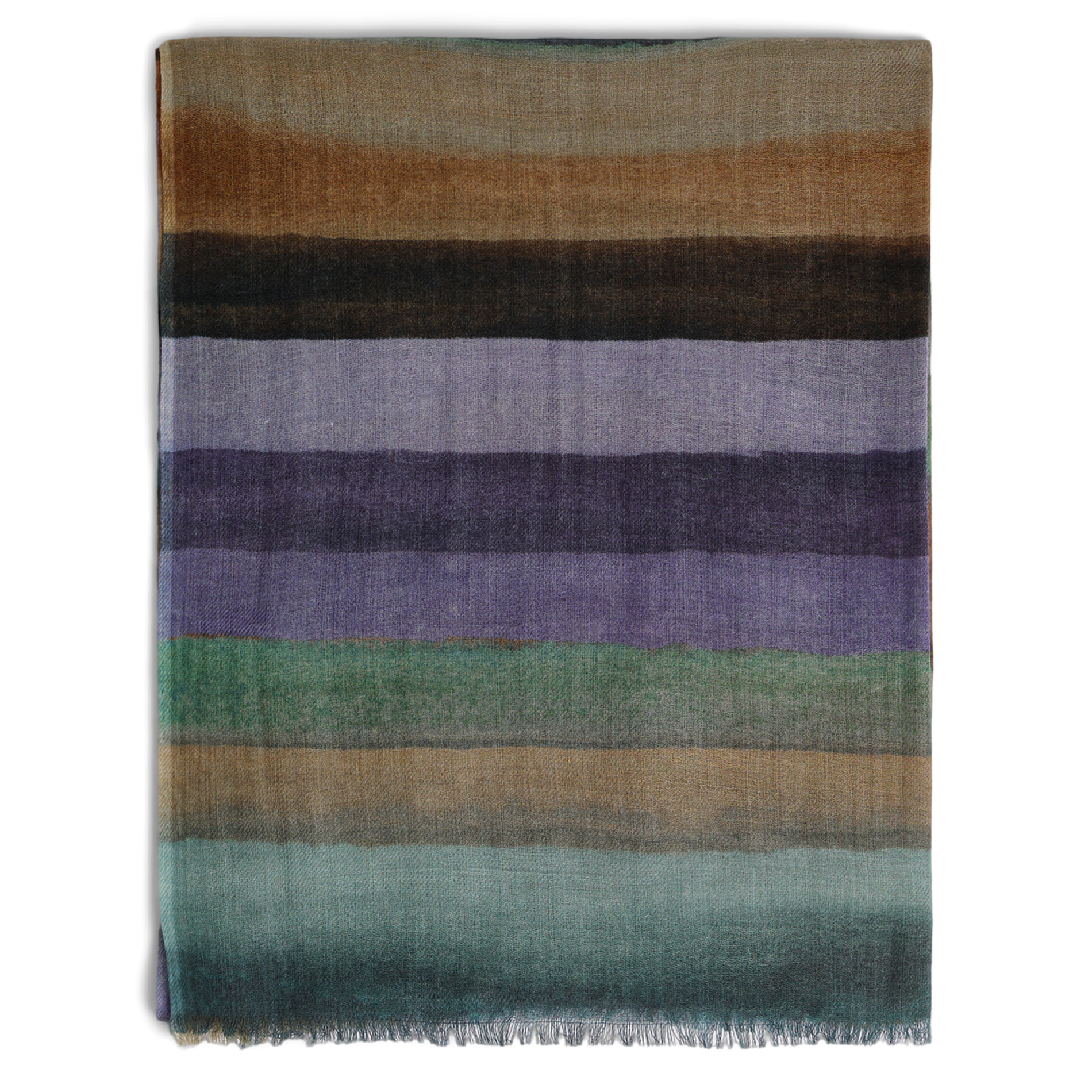 DOA - Foulard en laine et soie imprimé | Marron