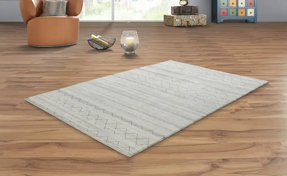 como Kurzflorteppich Creme, Grau 160x230 cm