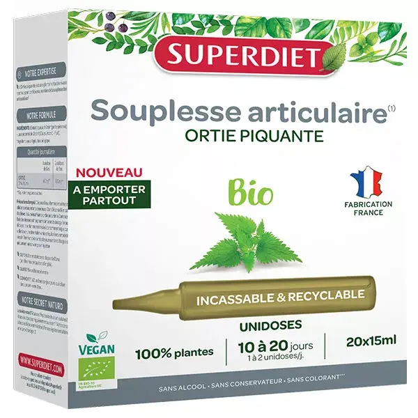 Superdiet Urtiga Orgânica - 20 ampolas de dose única