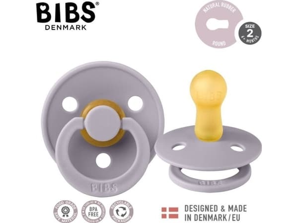 Bibs SMEKKER FARGE FOSSIL GRÅ M Hevea Gummi Beroligende smokk
