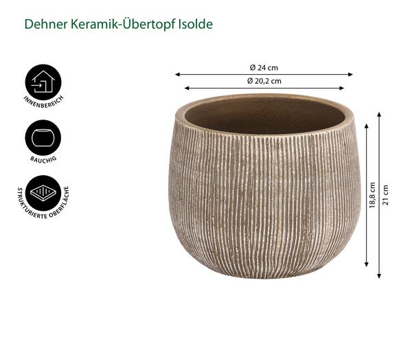 Dehner Keramik-Übertopf Isolde, bauchig,