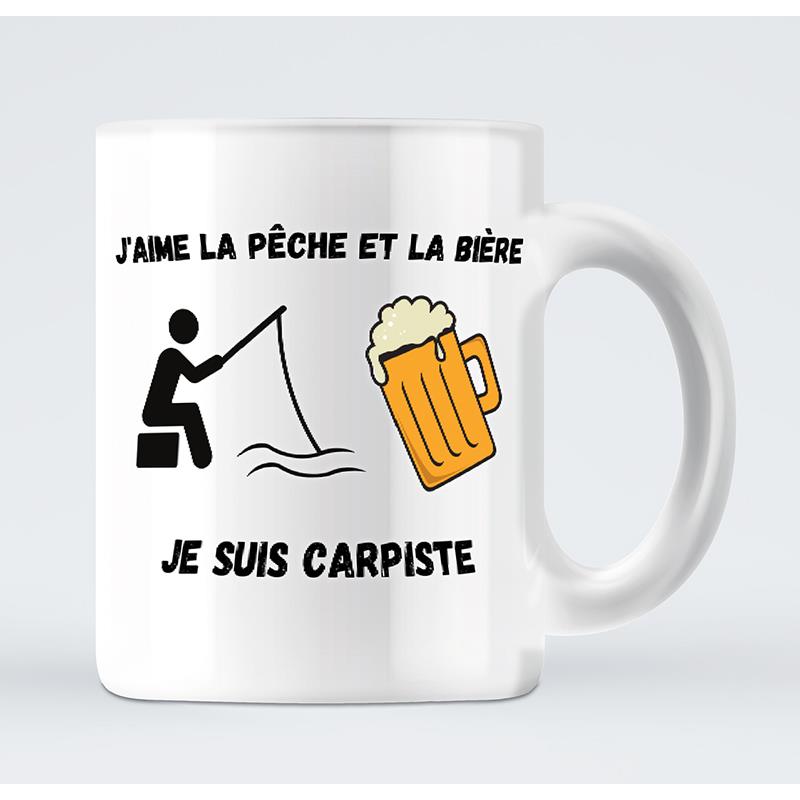 Mug J’Aime La Pêche Et La Bière, Je Suis Carpiste