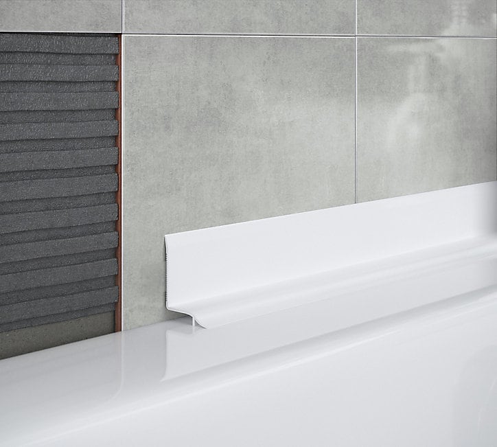 Profilé de carrelage intérieur PVC auto-adhésif courbé Diall blanc L.250 x l. 1.94 x Ep. 0,1 cm
