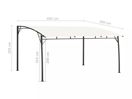 Auvent pare-soleil de jardin 4x3x2,55 m Crème