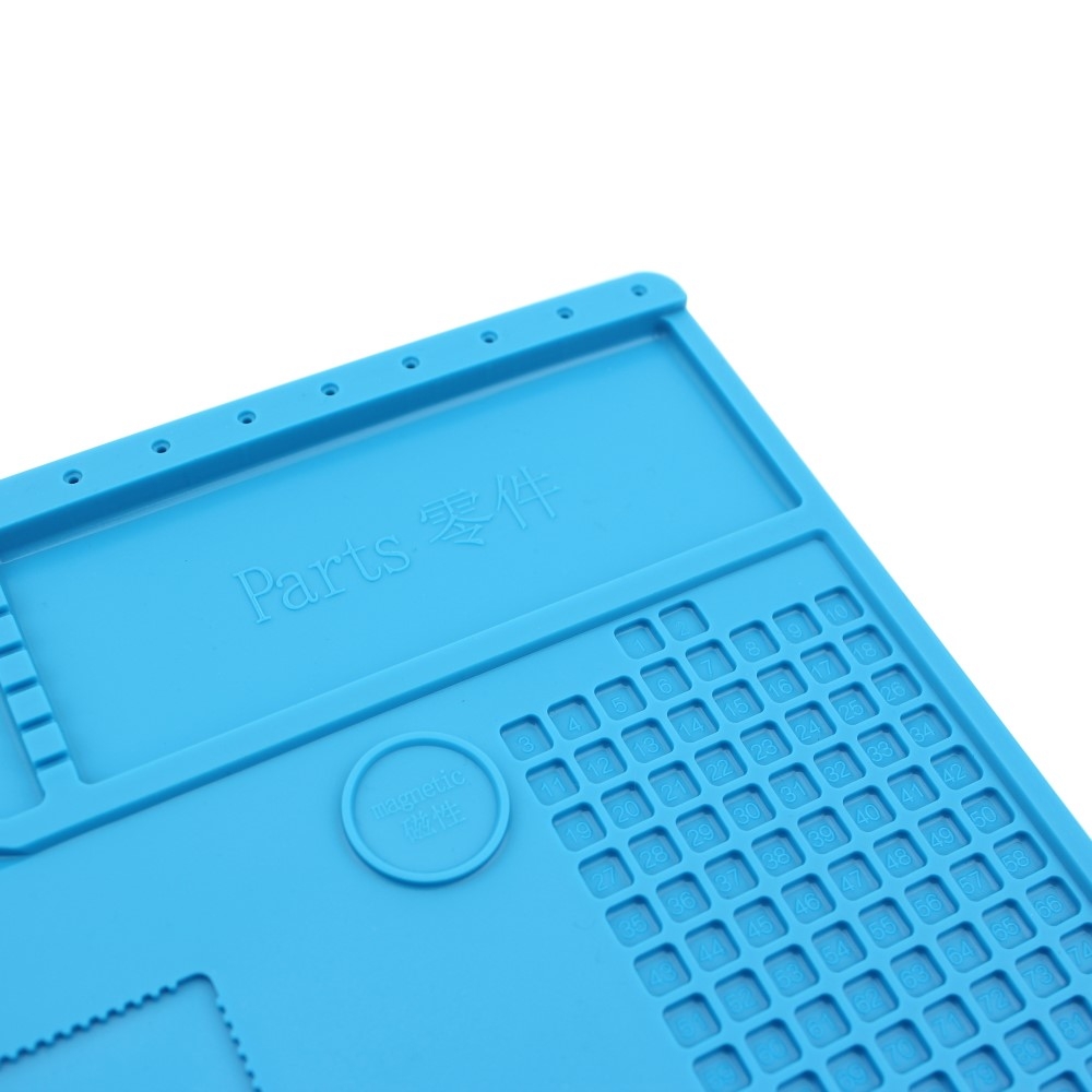 (38x26cm) Silikon Arbeitsmatte Hitzebeständige Anti-Rutsch Unterlage für Lötarbeiten / Reparaturen - Blau
