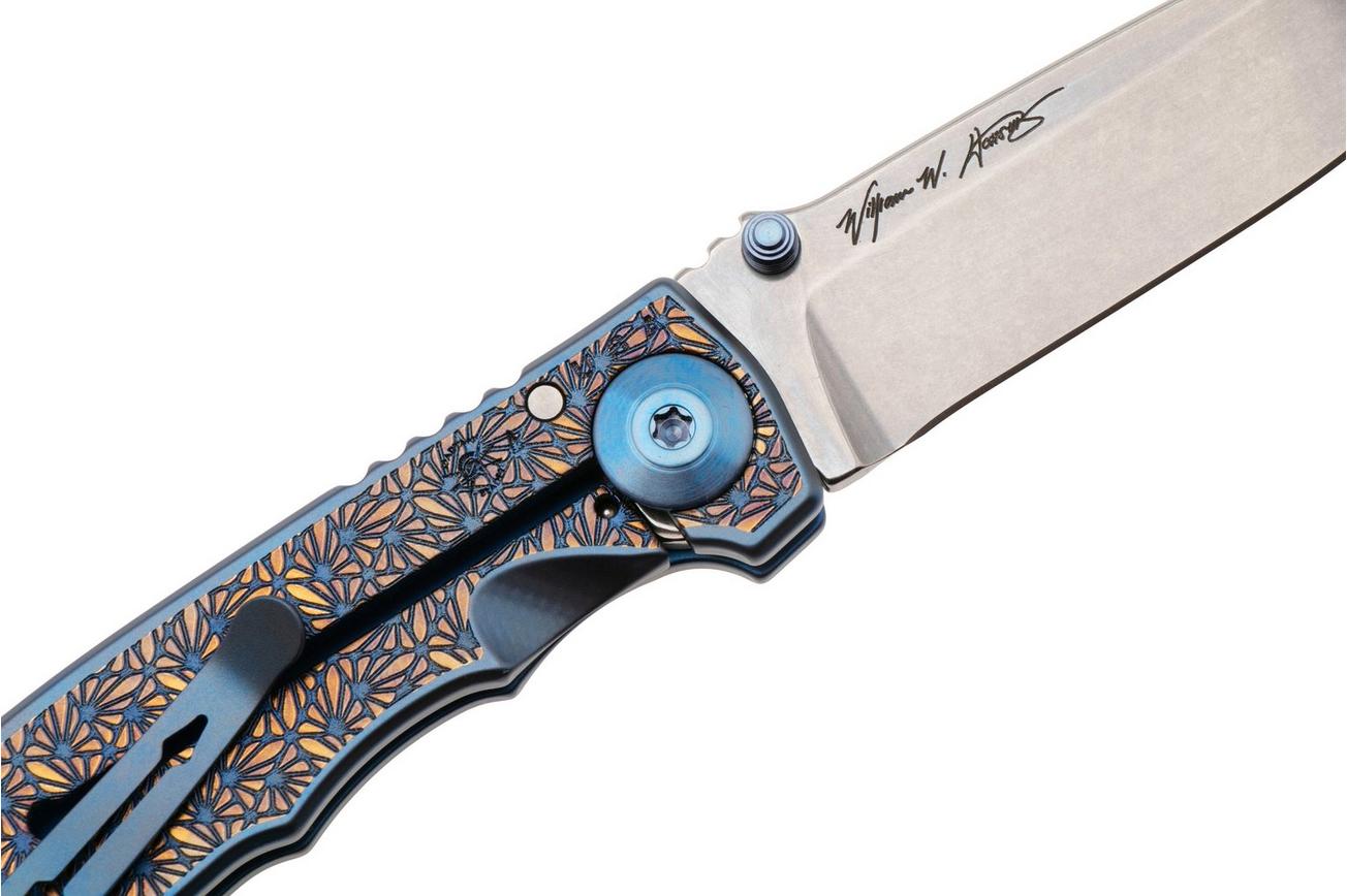 Spartan Harsey Folder 3.25 SF10SW-RG, Stonewashed CPM MagnaCut, Regal Blue/Gold Titanium zakmes