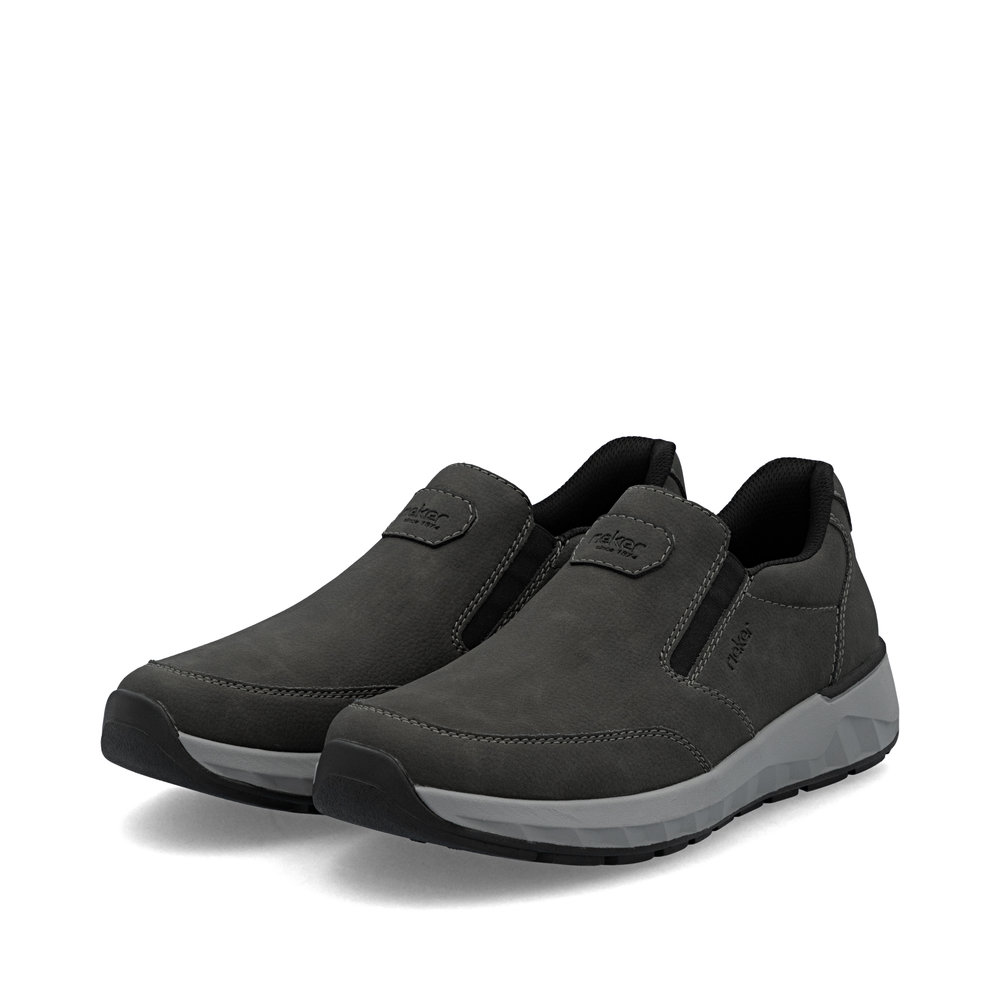 Rieker Herren-Slipper Grau-Schwarz