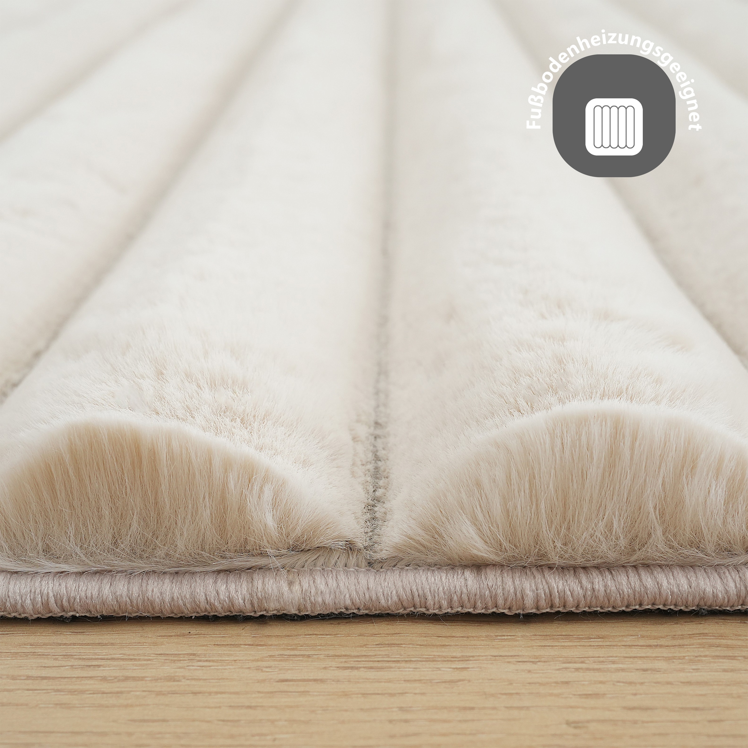 my home Teppich »Melanie, Kunstfellteppich, besonders weich, Hoch-Tief-Effekt« rechteckig 28 mm Höhe Kaninchenfell Optik, Wohnzimmer, Schlafzimmer, auch als Läufer