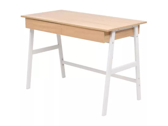 Table d'écriture 110x55x75 cm Chêne et blanc