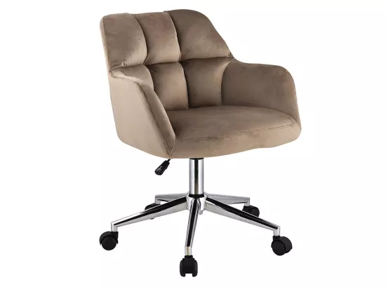 Chaise de bureau - Velours - Beige - Hauteur réglable - PEGA de Pascal Morabito
