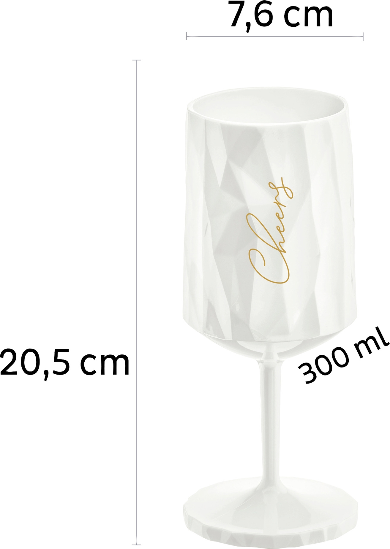 Silwy Magnet-Kunststoffglas WEIN CHEERS WHITE (0,3l)
