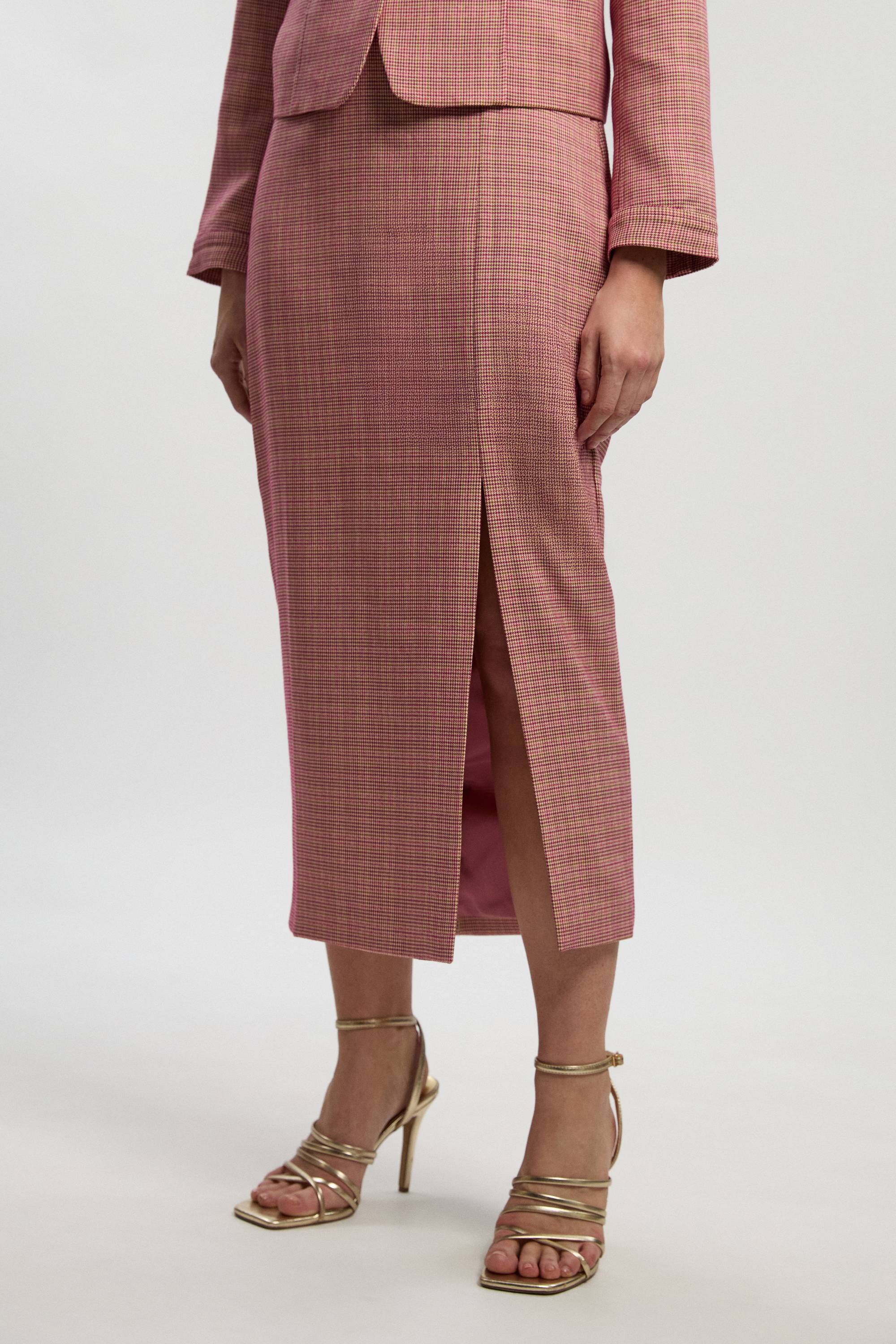 KarenMillen Jupe Crayon Midi À Carreaux Ajustée Petite