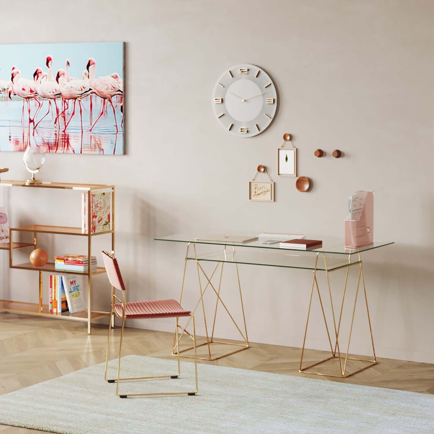 Bureauvoet Polar goud (2|set) Kare Design