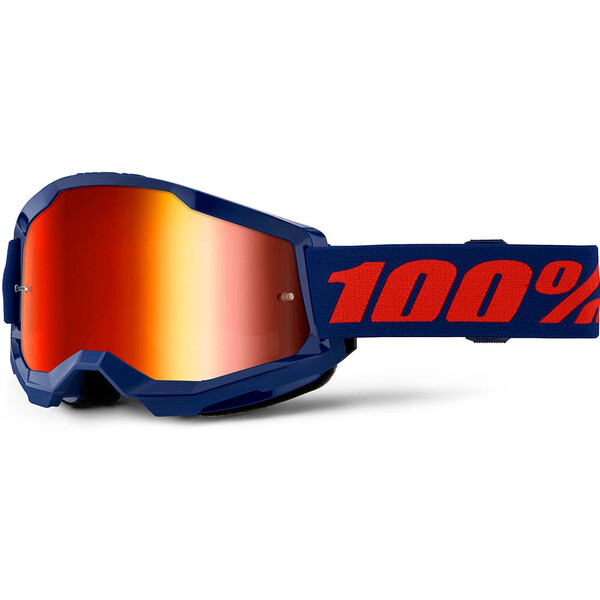 100% - Masque Strata 2 - Ecran Mirror Navy / Rouge / Iridium