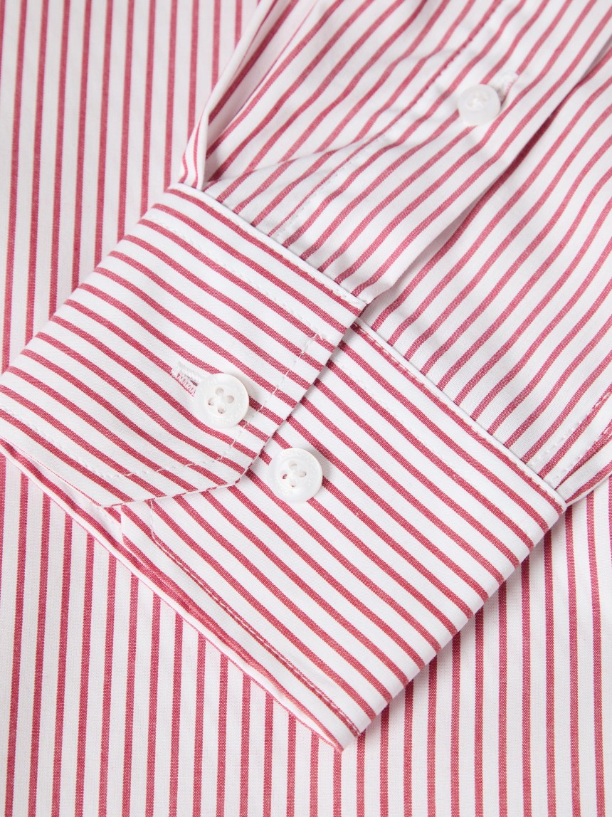 Camisa às riscas em algodão