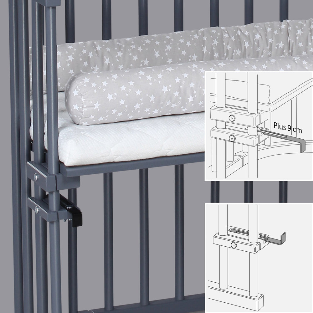 Køb babybay® Bedside Crib Grå Varnished Original Co-Sleeper Babyseng