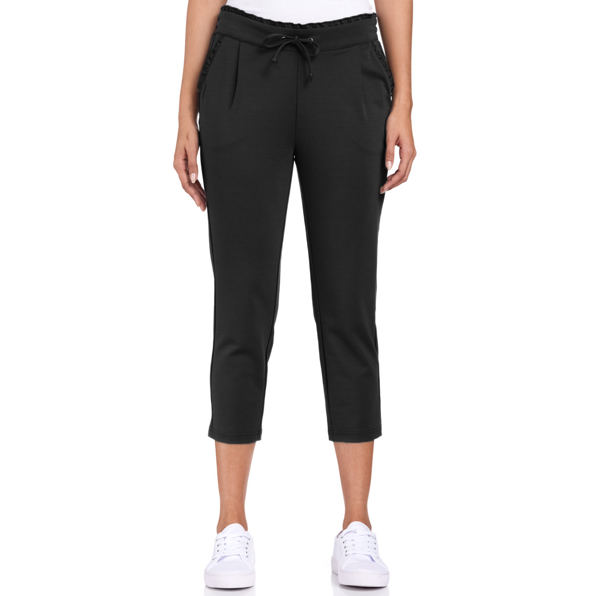 Gina Damen Jogpants in Capri-Länge schwarz