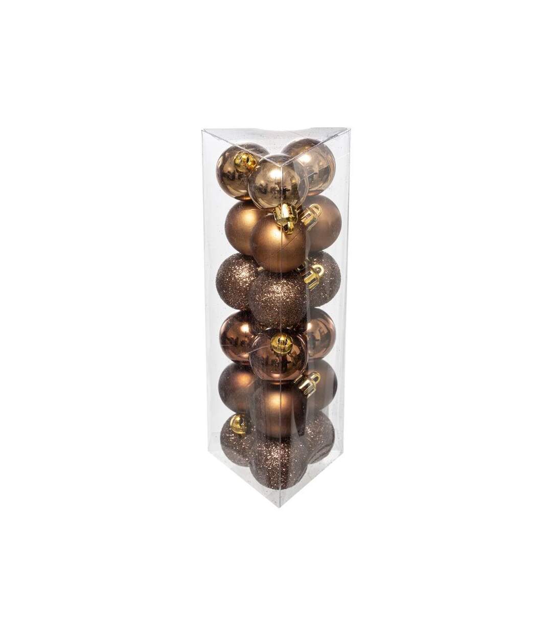 Lot de 18 Boules de Noël Colorama 3cm Bronze