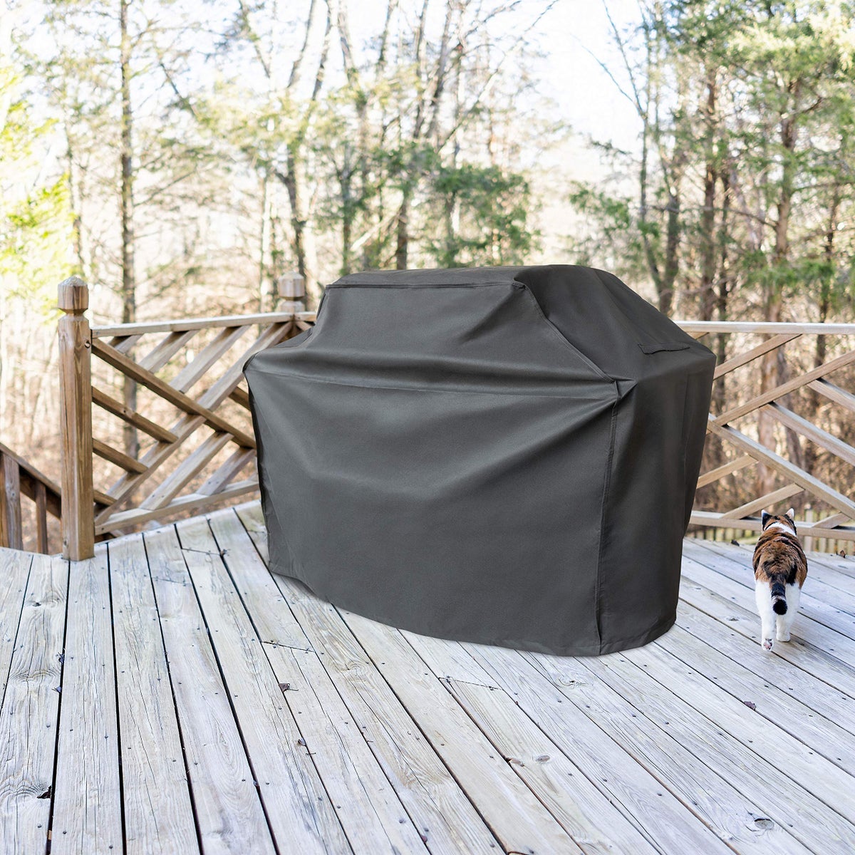 CoverUp! Grillhoes 80 x 65 x 115 cm – Premium Grillhoes BBQ-hoes, weerbestendig – incl. E-book met recepten - zwart