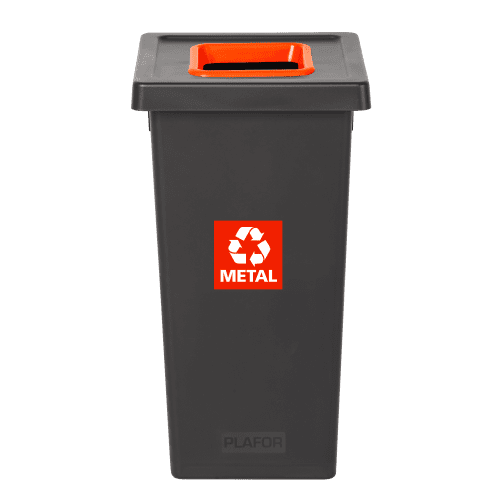 Poubelle PP recyclé Fit avec insert Ecogreen 70L noir/rouge Tampel