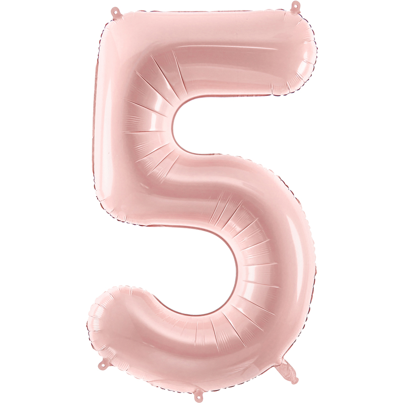 Partydeco Folienballon Zahl 5, hellrosa
