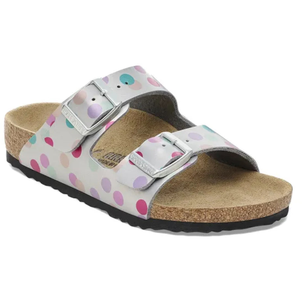 Køb Birkenstock Arizona Kids BF Elec. Metal. Silver Dots