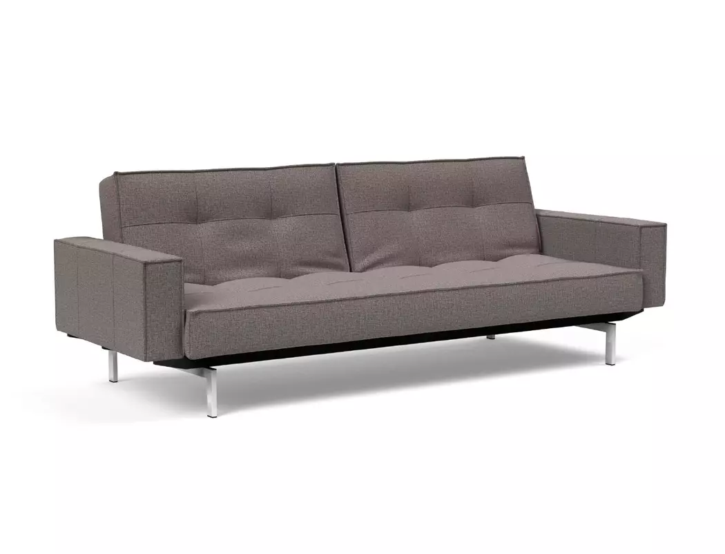Schlafsofa mit Armlehnen Splitback Chrom