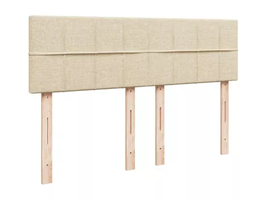 Sommier à lattes de lit avec matelas Crème 140x190 cm Tissu