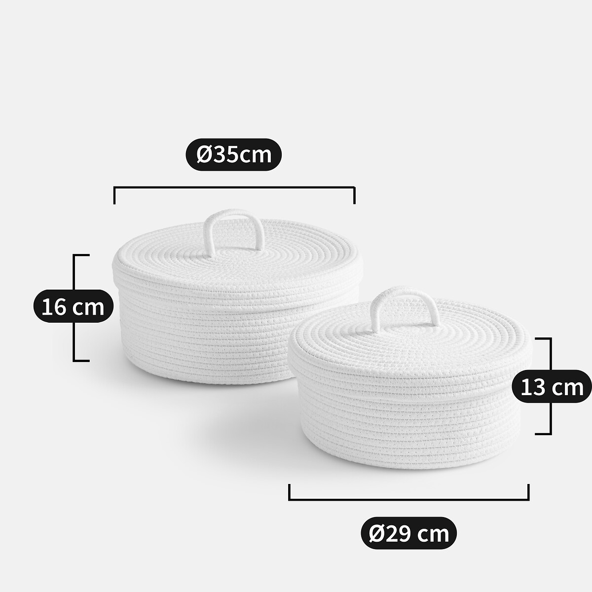 LA REDOUTE INTERIEURS<br>Conjunto de 2 cestos de algodão com tampas, Kesia
