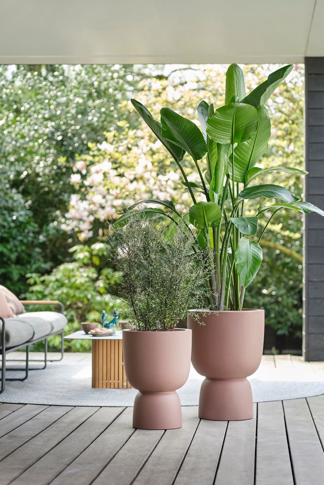 Elho bloempot op voet Pure roze D 34,9 H 49 cm