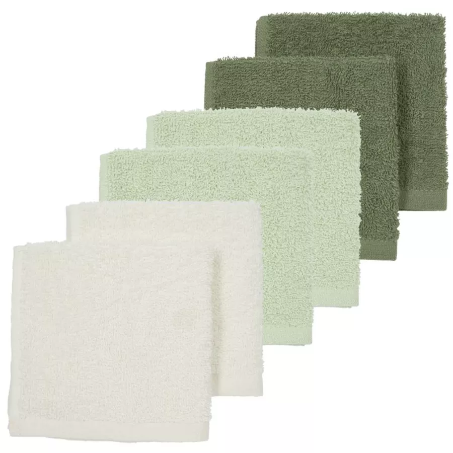 MEYCO Spucktücher 6er Pack OffwhiteSoft GreenForest Green