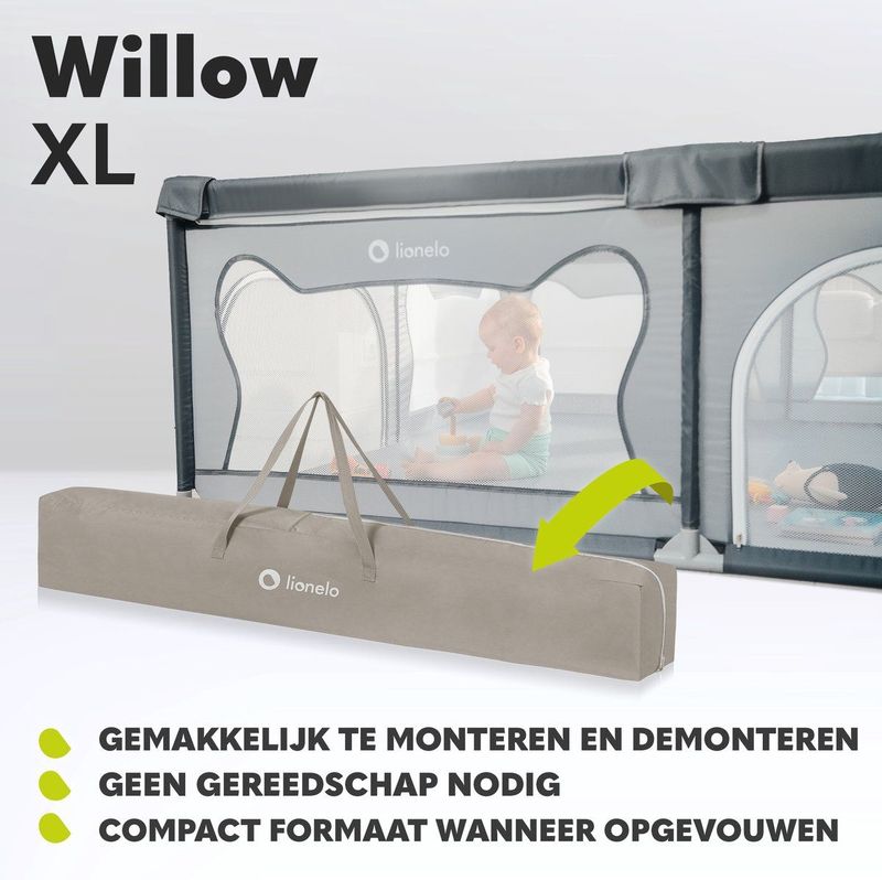 Lionelo - Willow XL - Box voor Baby's - Transparant Gaas - Veilig Speelruimte