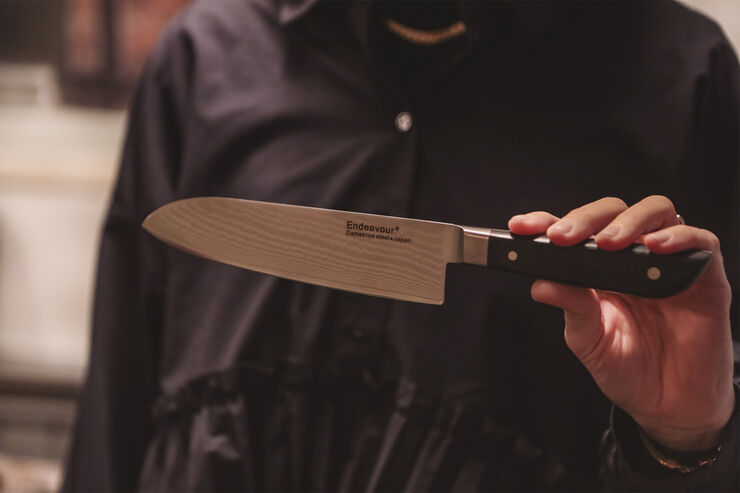 Endeavour Santoku - kniv 17,5 cm Sort